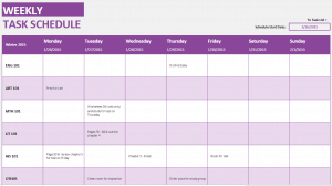 Weekly Schedule Template