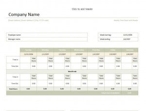 Weekly Employee Schedule Template