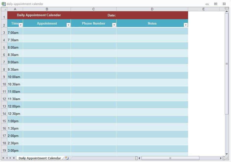 Weekly Appointment Template from www.freescheduletemplates.com