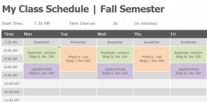 Class Schedule Template