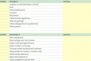 Cleaning Schedule Template