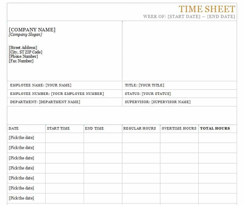 Employee schedule template