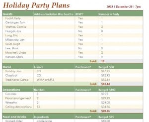 Event schedule template