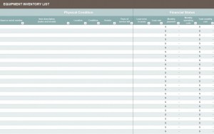 Inventory schedule template