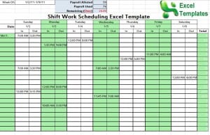 Shift Schedule Template