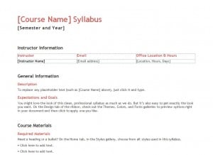 Teacher Schedule Template