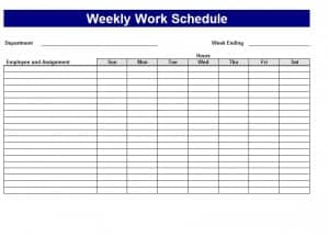 Work Schedule Template