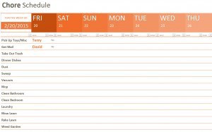Chore Schedule Template