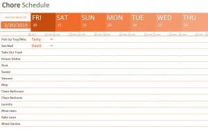 Chore Schedule Template