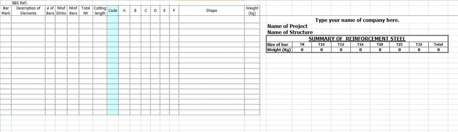 bar schedule template