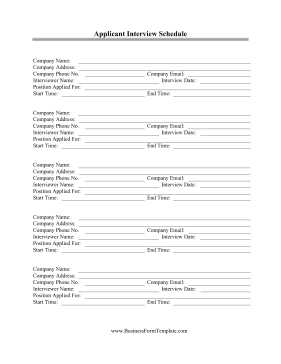 Interview schedule template