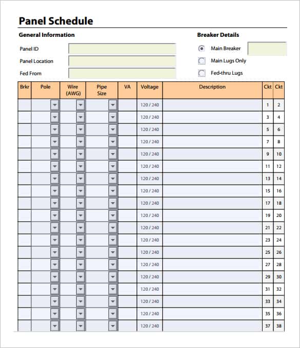 4 Panel Schedule Templates Word Excel