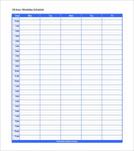 11+ Free Daily Work Schedule Templates - Word Excel