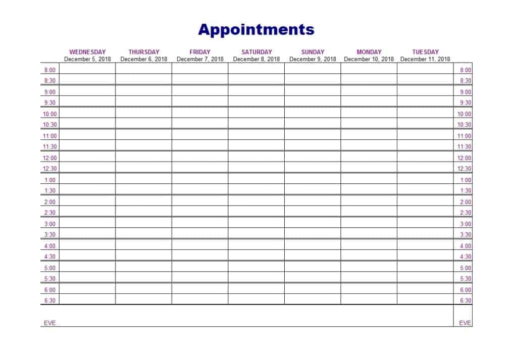 9+ Appointment Scheduling Templates - Word Excel