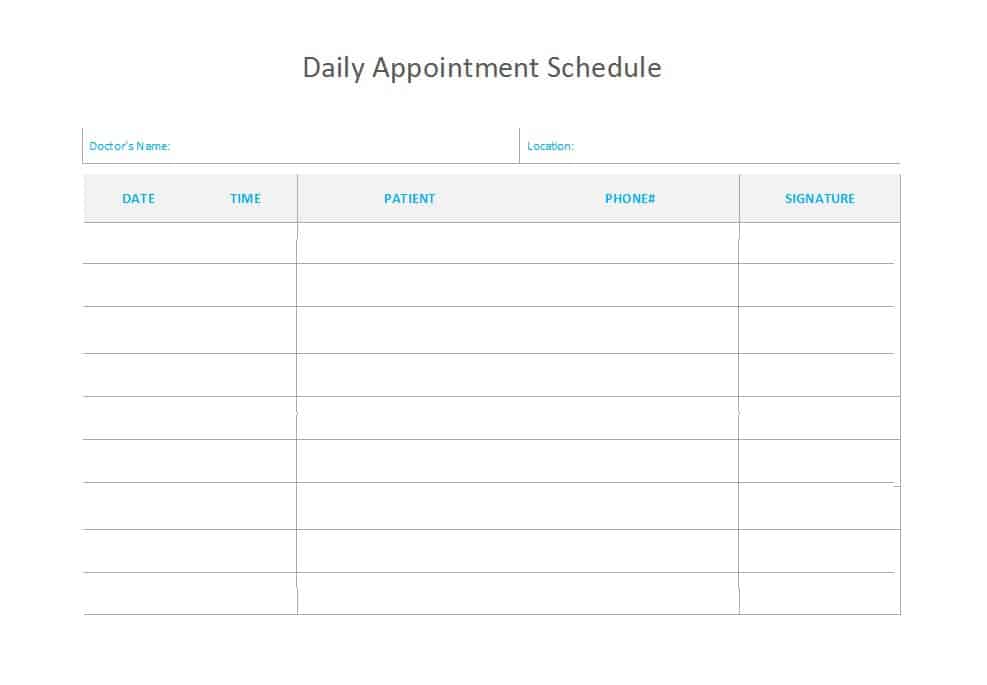 9+ Appointment Scheduling Templates - Word Excel