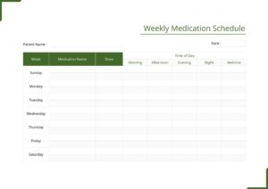 7+ Free Medication Schedule Templates - Word Excel