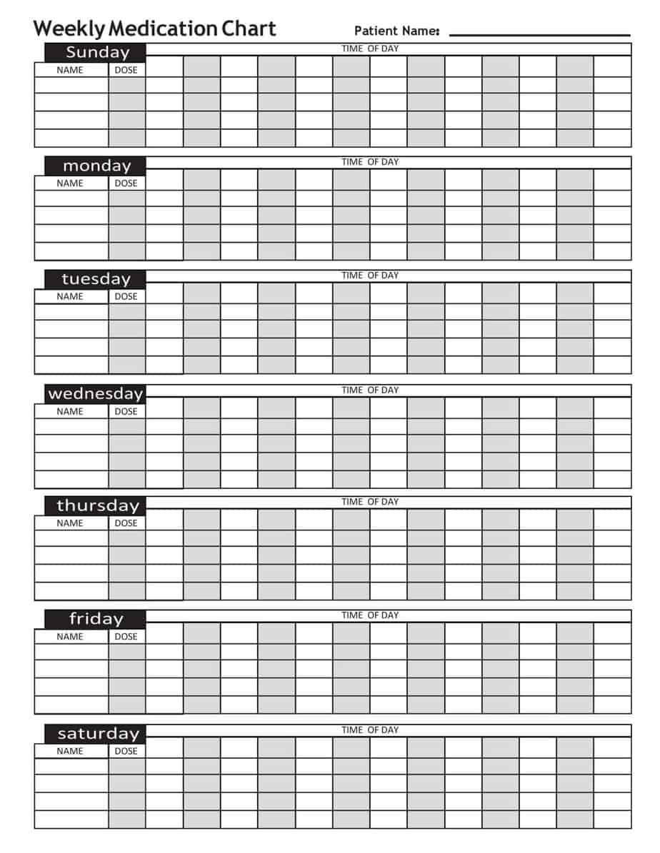 Free Printable Daily Medication Schedule